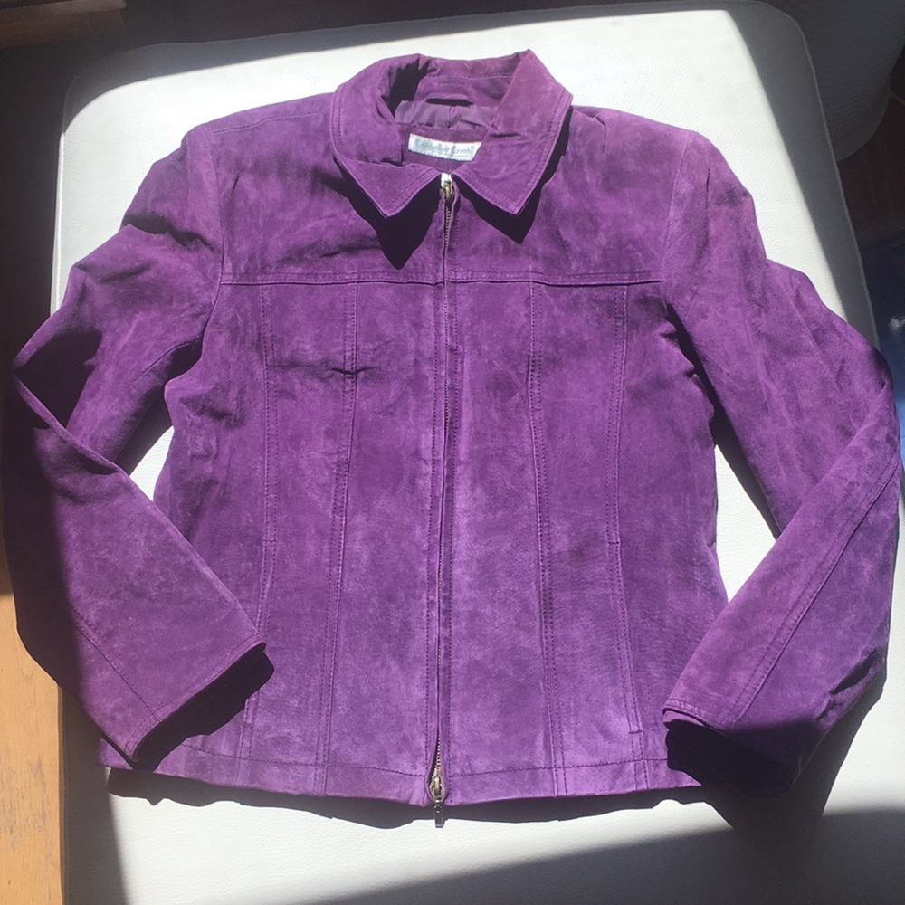 Coldwater Creek Purple Suede Zip Jacket